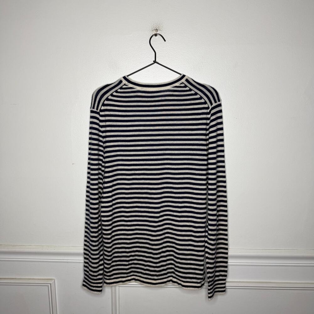 Todd Snyder Premium Cashmere Pocket Tee Sweater Blue and White Stripe Mens XS - Picture 5 of 7